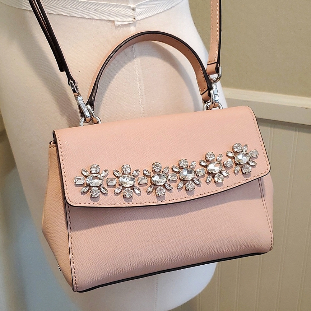 Michael Kors jeweled Ava XS crossbody in blush